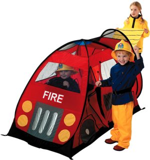 Fire Engine Truck childrens fast erection kids pop up play tent